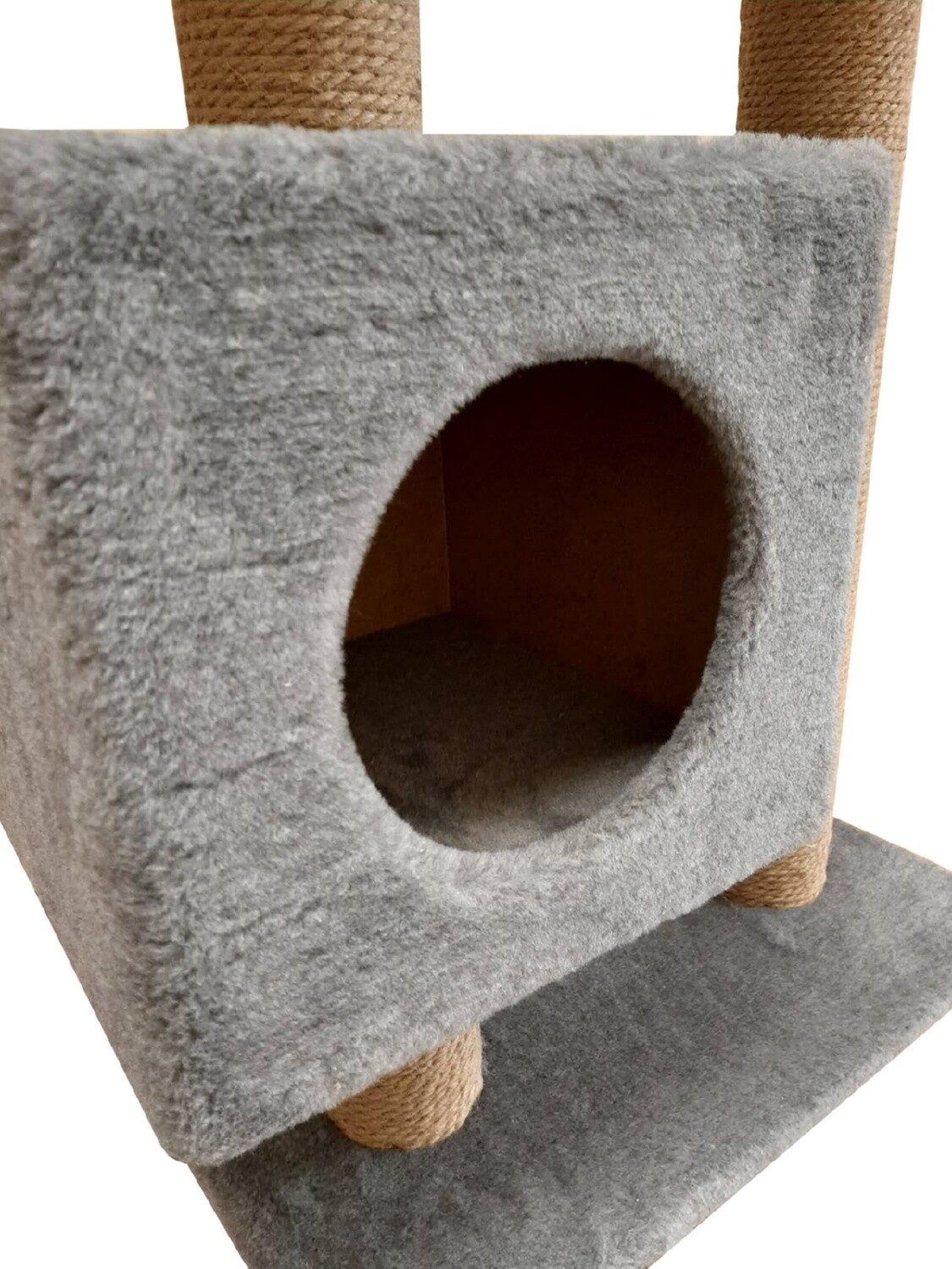 Игровой комплекс для кошек CAT-HOUSE Буран джут 55×31×106 см серый (4810801202642) - Фото 3
